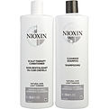 Nioxin System 1 Scalp Therapy Conditioner And Cleanser Shampoo For Natural Hair With Light Thinning Liter Duo for unisex by Nioxin