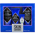 Jack Black Skin Saviors Set: Pure Clean Daily Facial Cleanser 3 oz + Face Buff Energizing Scrub 3 oz + Double-Duty Face Moisturizer Spf 20 1.5 oz oz + Intense Therapy Lip Balm Spf 25 Natural Mint & Shea Butter 0.25 oz--4 Pcs for men by Jack Black