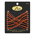 Zhoe Double Hair Combs - Red Brown for unisex by Zhoe