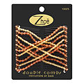 Zhoe Double Hair Combs - Brown & Gold for unisex by Zhoe