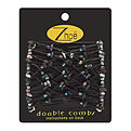 Zhoe Double Hair Combs - Black Multi-Color for unisex by Zhoe