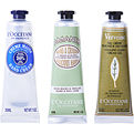 L'Occitane Soft Hands Trio: Almond Delicious Hands 30ml + Shea Butter Hand Cream 30ml + Verbena Cooling Hand Cream Gel 30ml --3x 30ml1oz for women by L'Occitane